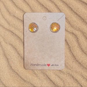 Treasure Tales Mermaid Stainless Steel Earrings- 12mm- Yellow